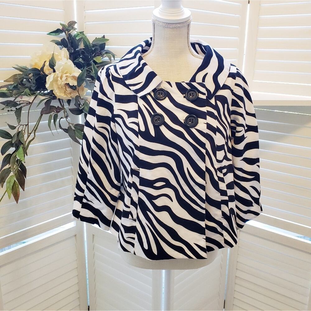 SANDRO SPORTSWEAR ZEBRA CAPE JACKET MED
